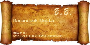 Barancsek Betta névjegykártya